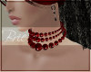 Emilia Pearl Choker Red