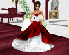red with wedding dress