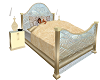 Beige glass bed.