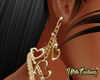 Gold Tri Heart Earrings