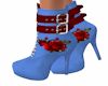 Blue rose ankle boots