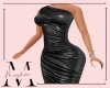 Ruched Leather Dress L
