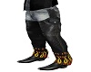 Black Harley Flame Chaps