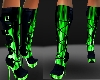 Leather Boots Green Fire