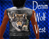 Denim Wolf Vest No Shirt
