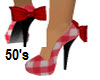 50s RED CHECKERED n BOW 