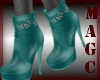 Teal bling music boots