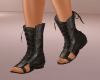 black leather sandals
