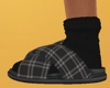 Black Slides Plaid (F)