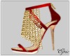 E~D Gina Red Gold Heels