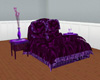 purple satin bed