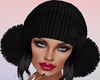 Hat with black hair
