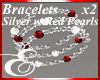 SILVER BRACELETS w RED