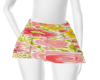 Peach Pleat Floral Skirt