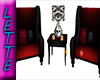 Blk/Red Coffee Chairs