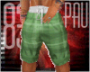 *P* green shorts