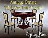 Antq Ornate Table Set Cr