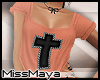 [M] Cross-Up Tee Peach