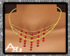 Red Beads Gold Necklace