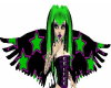 Pink & green star wings