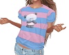 Pastel Striped Bear Top