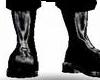black shiney combat boot