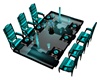 Teal & Blk Dining Table