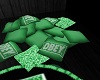 Obey Green Pillows