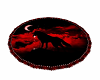black wolf round rug