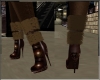 Brown fur boots