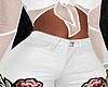 White Fleur Pants