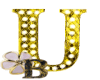 B♛|Gold Sign Letter U