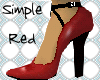 Simple RED RND-Toe Heel