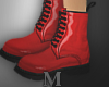 Red martens boots.