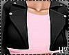 Black Jacket Pink Top