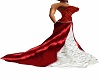 red/whit bridsmaid gown