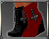 black and red boot