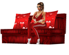 red night club couch