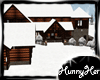 Winter Snowing Log Cabin