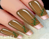 C~Gold Mistletoe Nails