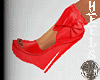 !H! In Satin Wedge Red
