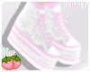 ♡ Pinku lace sneakers