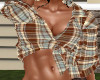 brown plaid country top