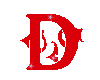Letter D Red Sticker