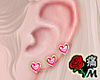 蝶 Pink Heart Earrings
