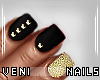 Classic Black Gold Nails