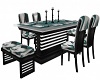 Black Teal White Dining