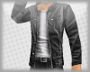 {SE} Grey Leather Coat