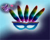 rainbow feather mask