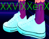 neon blue shoes